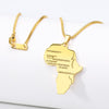 Women Men Charm Collar Chain Hip-hop Style African Map Stainless Steel Necklace