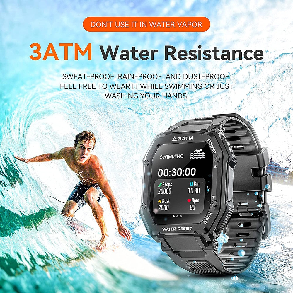 Waterproof IP68 Men Women Fitness Tracker Blood Pressure Monitor Smart Watch - Afro Fashion Hive