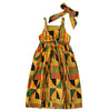 Baby Girl Party African Riche Dashiki Printed Dress With Headband