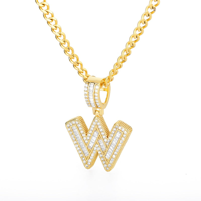 Stainless Steel Bling Savage Initial Letters Necklace For Women - Afro Fashion Hive