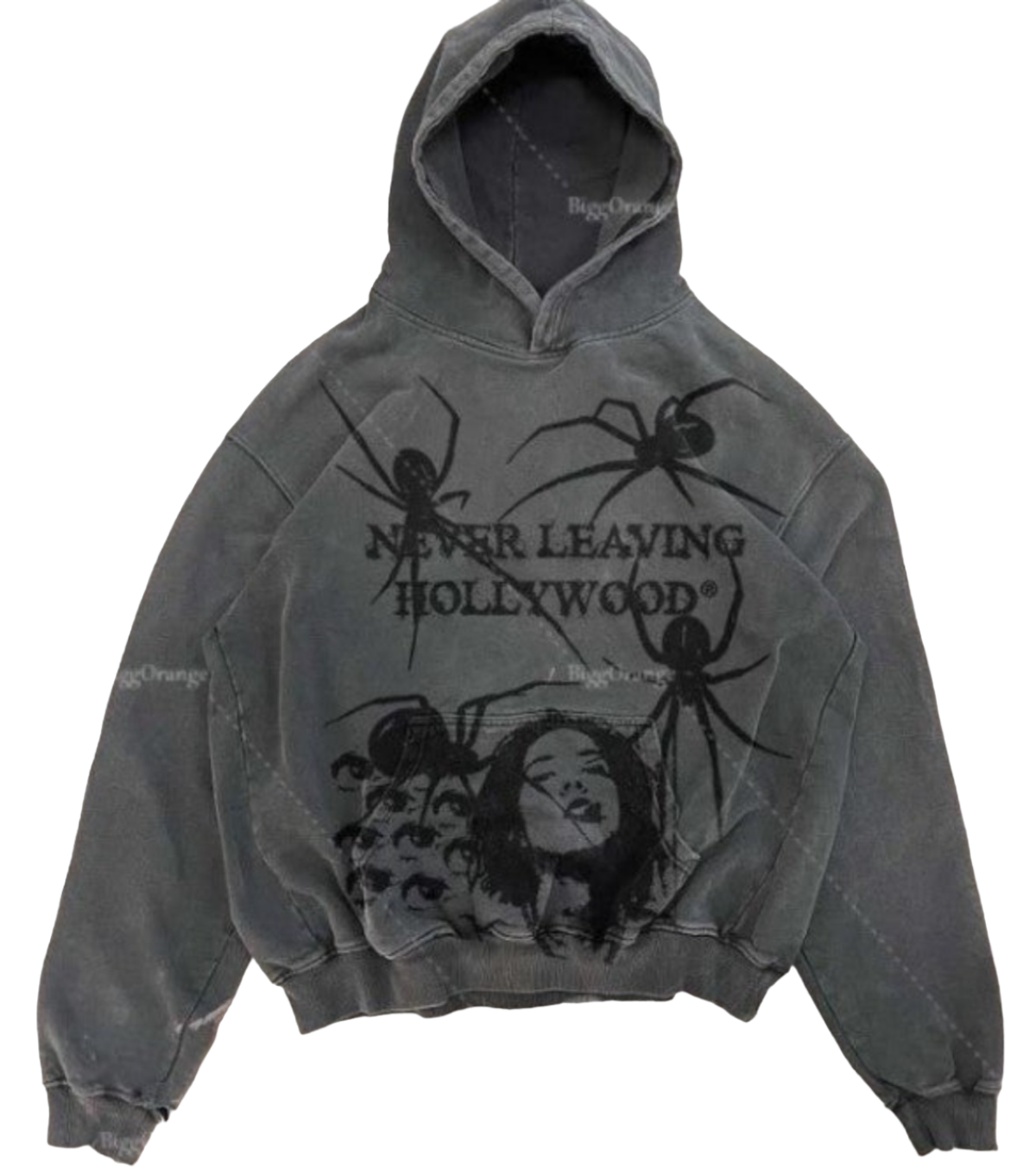 Gothic Style Spider Print Plus Velvet American Hoodie Pullover - Afro Fashion Hive