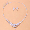 Wedding Decoration Luxury Heart Zircon Necklace Earrings Set - Afro Fashion Hive