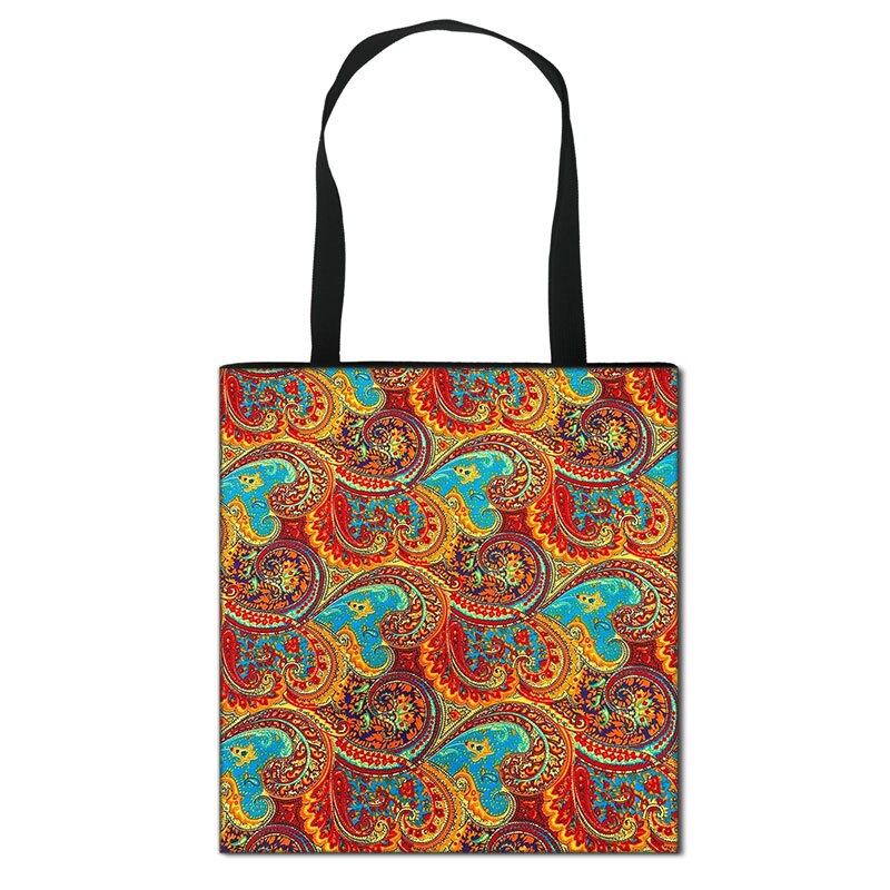 Women'S African Style Canvas Tote Traditional Printing Top-Handle Bag - Afro Fashion Hive