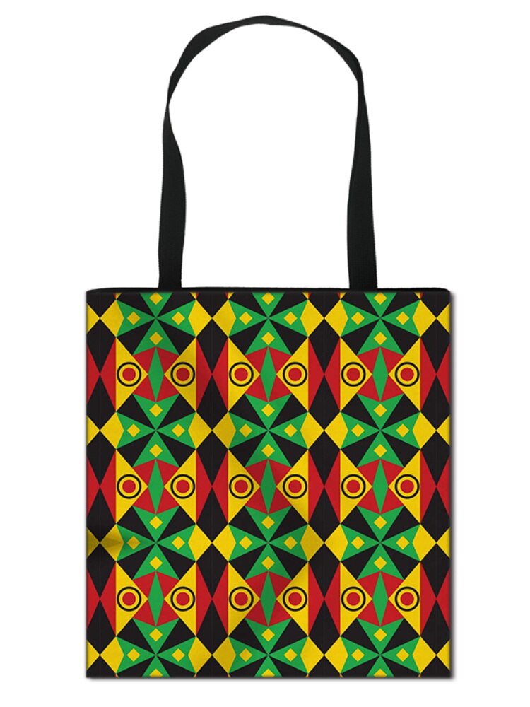 Women'S African Style Canvas Tote Traditional Printing Top-Handle Bag - Afro Fashion Hive