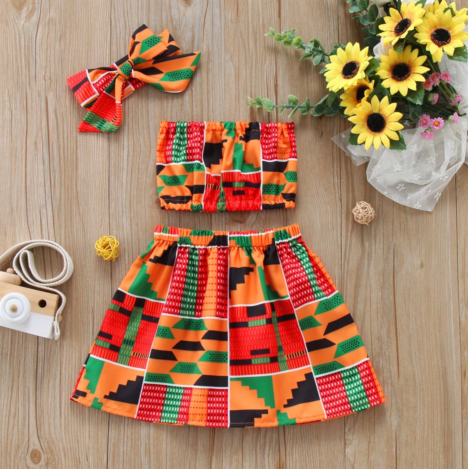 Toddler Baby Girls Summer African Style Vest Dashiki Skirts - Afro Fashion Hive