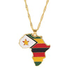 Golden Color Stainless Steel Hip-hop Africa Map Pendant Necklace