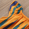 Girls African Dashiki Traditional Style Off Shoulder Ankara Princess Tops T Shirt Dress
