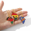 Men Women Snake Chain Africa Map Flag Pendant Necklace