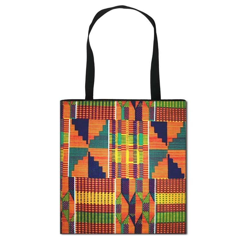 Women'S African Style Canvas Tote Traditional Printing Top-Handle Bag - Afro Fashion Hive