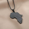 Women Men Stainless Steel Silver Color Hip-hop Style Africa Map Necklace