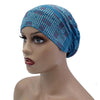 Women's Pleated Turban Cap with Padded Diamonds Design Elastic Headscarf