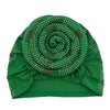 Women's Pleated Turban Cap with Padded Diamonds Design Elastic Headscarf