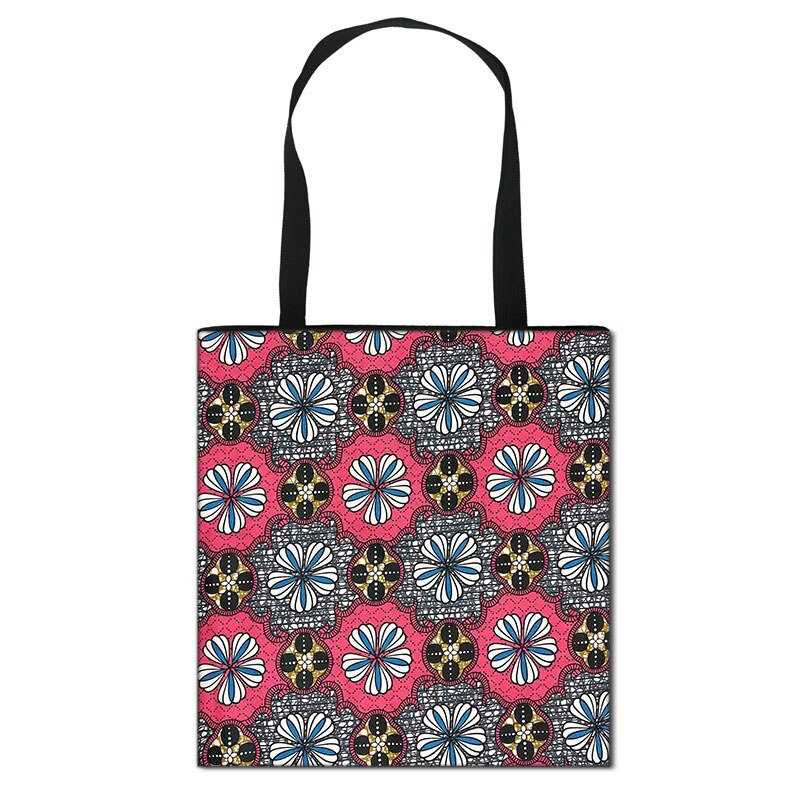 Women'S African Style Canvas Tote Traditional Printing Top-Handle Bag - Afro Fashion Hive