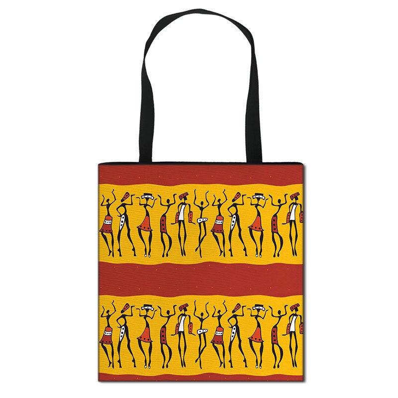 Women'S African Style Canvas Tote Traditional Printing Top-Handle Bag - Afro Fashion Hive