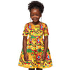 Girl Ankara Princess African Dashiki Traditional Style Short Sleeve Dress - Afro Fashion Hive