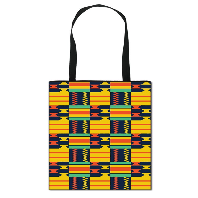 Women'S African Style Canvas Tote Traditional Printing Top-Handle Bag - Afro Fashion Hive