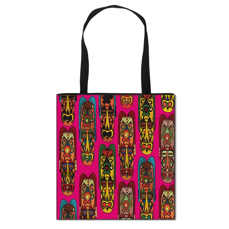 Women'S African Style Canvas Tote Traditional Printing Top-Handle Bag - Afro Fashion Hive