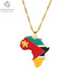 Golden Color Stainless Steel Hip-hop Africa Map Pendant Necklace