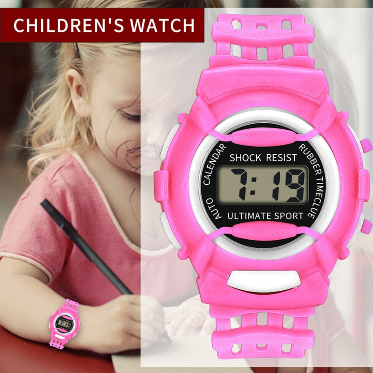 Outdoor Silicone Strap Led Digital Sports Kid's Quartz Watch - Afro Fashion Hive