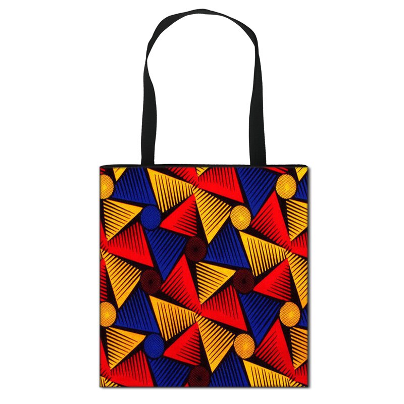 Women'S African Style Canvas Tote Traditional Printing Top-Handle Bag - Afro Fashion Hive