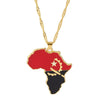 Golden Color Stainless Steel Hip-hop Africa Map Pendant Necklace