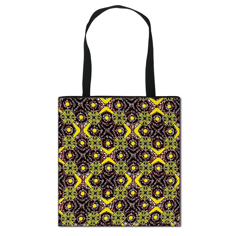 Women'S African Style Canvas Tote Traditional Printing Top-Handle Bag - Afro Fashion Hive