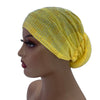 Women's Pleated Turban Cap with Padded Diamonds Design Elastic Headscarf