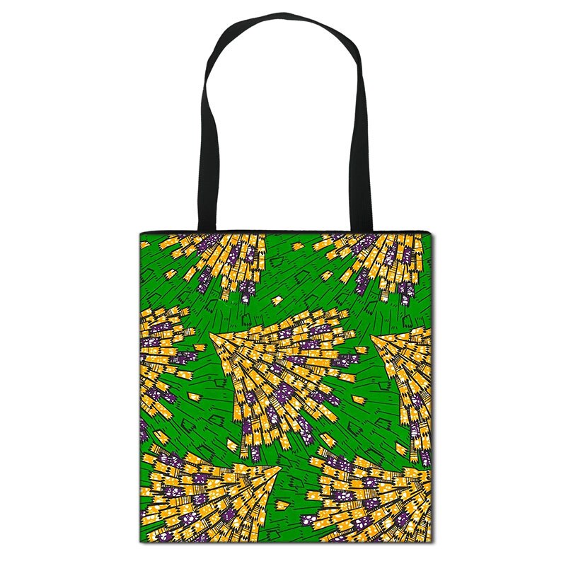 Women'S African Style Canvas Tote Traditional Printing Top-Handle Bag - Afro Fashion Hive