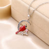 Red Bird Cardinal Parrot Moon Glass High Quality Pendant Necklace - Afro Fashion Hive