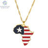 Golden Color Stainless Steel Hip-hop Africa Map Pendant Necklace