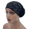 Women's Pleated Turban Cap with Padded Diamonds Design Elastic Headscarf