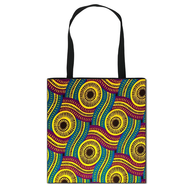 Women'S African Style Canvas Tote Traditional Printing Top-Handle Bag - Afro Fashion Hive