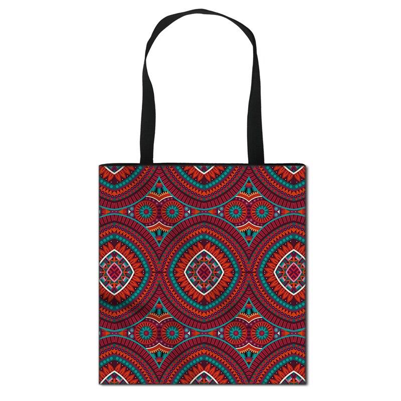 Women'S African Style Canvas Tote Traditional Printing Top-Handle Bag - Afro Fashion Hive