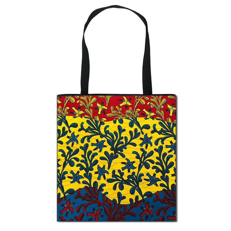 Women'S African Style Canvas Tote Traditional Printing Top-Handle Bag - Afro Fashion Hive