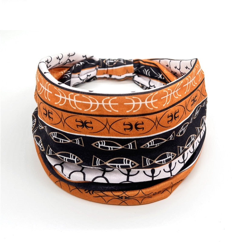 African Pattern Print Twist Style Salon Make Up Head Wrap Headband - Afro Fashion Hive