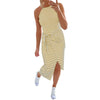 Women's Casual Summer Sleeveless Dresses Striped O Neck Sundress - Afro Fashion Hive