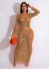 Women Shinny Sequined Knitted Long Summer Elegant Dress - Afro Fashion Hive