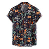 Men's Floral Summer Short Sleeve Cotton-Linen African Shirt - Afro Fashion Hive