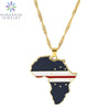 Golden Color Stainless Steel Hip-hop Africa Map Pendant Necklace