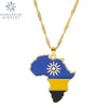 Golden Color Stainless Steel Hip-hop Africa Map Pendant Necklace