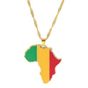 Golden Color Stainless Steel Hip-hop Africa Map Pendant Necklace