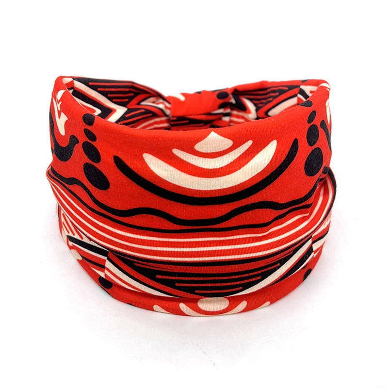 African Pattern Print Twist Style Salon Make Up Head Wrap Headband - Afro Fashion Hive