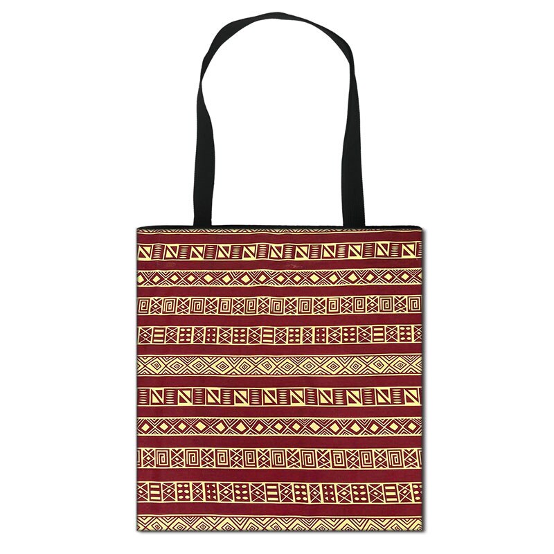 Women'S African Style Canvas Tote Traditional Printing Top-Handle Bag - Afro Fashion Hive