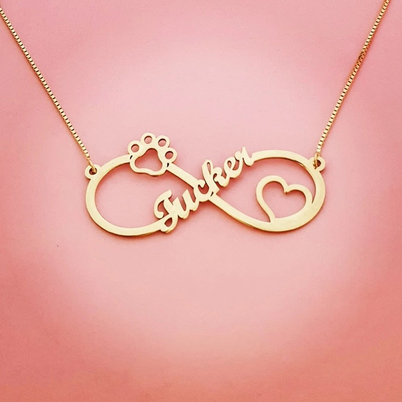 Stainless Steel Custom Name Personalized Infinity Pendant Necklace - Afro Fashion Hive