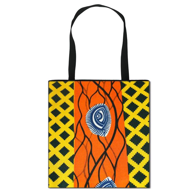 Women'S African Style Canvas Tote Traditional Printing Top-Handle Bag - Afro Fashion Hive