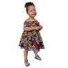 Kid Girl African Traditional Style Short Sleeve Off Shoulder Ankara Dress - Afro Fashion Hive