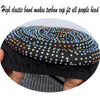 Women's Pleated Turban Cap with Padded Diamonds Design Elastic Headscarf