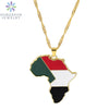 Golden Color Stainless Steel Hip-hop Africa Map Pendant Necklace