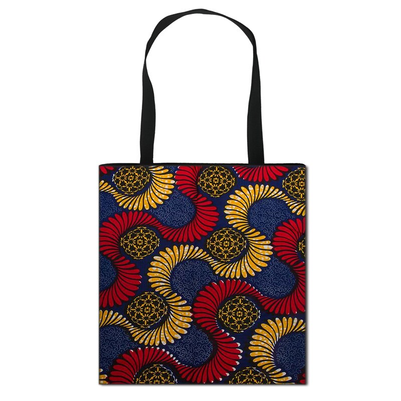 Women'S African Style Canvas Tote Traditional Printing Top-Handle Bag - Afro Fashion Hive