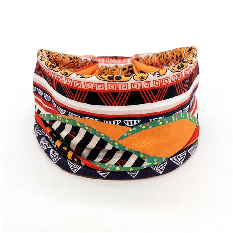 African Pattern Print Twist Style Salon Make Up Head Wrap Headband - Afro Fashion Hive